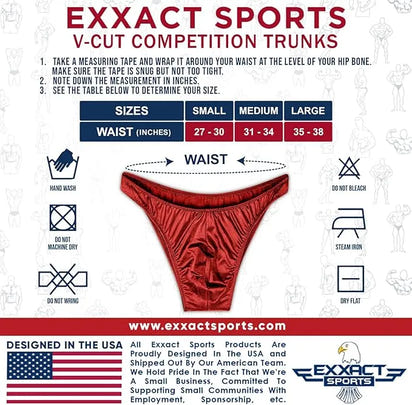 Men's V-Cut Bodybuilding Competition Posing Trunks (Red)