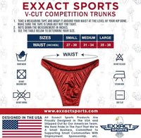 Men's V-Cut Bodybuilding Competition Posing Trunks (Red)