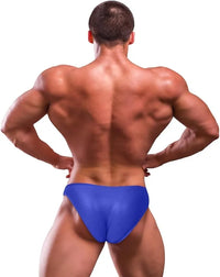 Men's V-Cut Bodybuilding Competition Posing Trunks (Royal Blue)