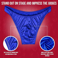Men's V-Cut Bodybuilding Competition Posing Trunks (Royal Blue)