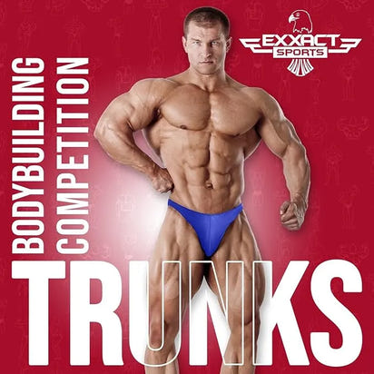 Men's V-Cut Bodybuilding Competition Posing Trunks (Royal Blue)