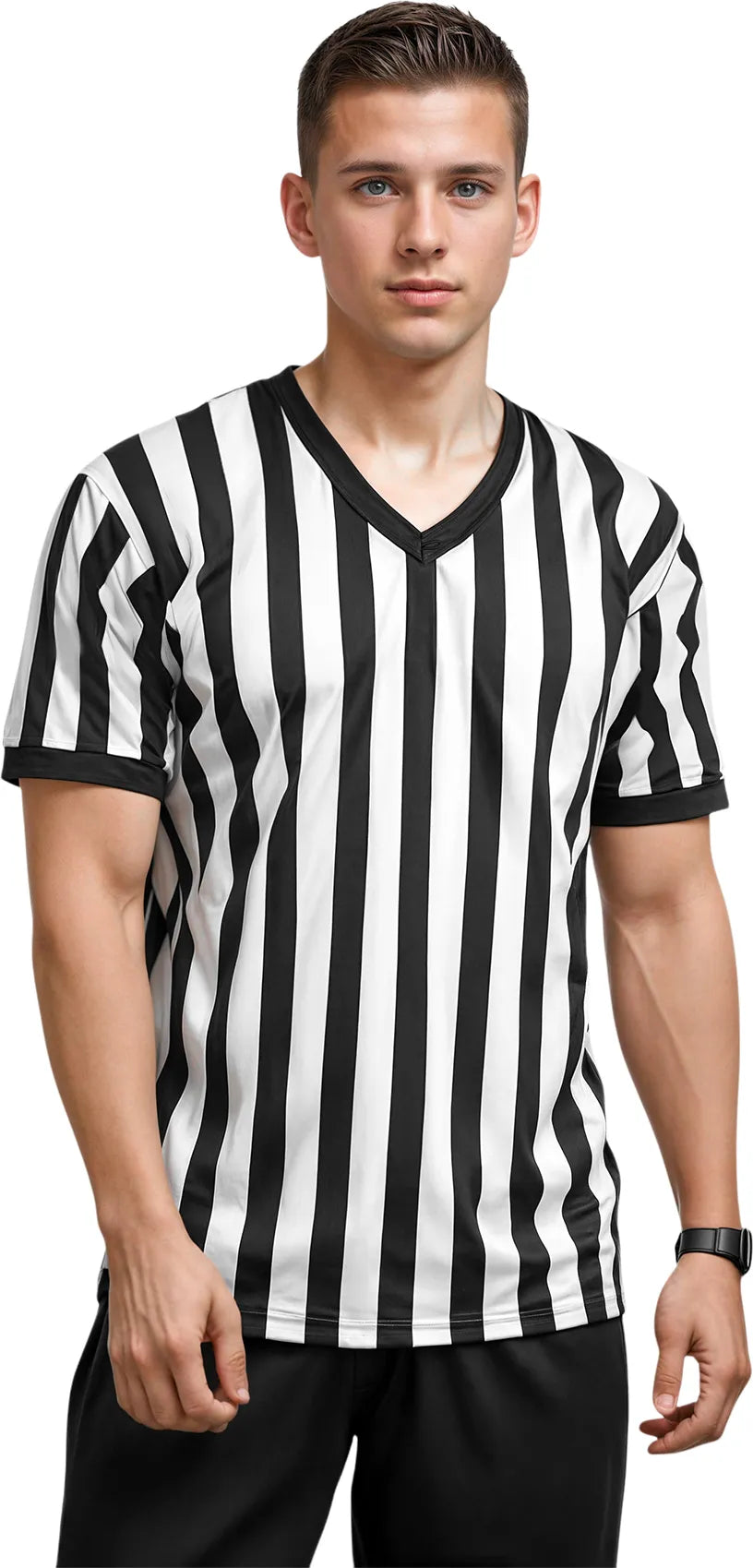 Referee Shirt for Men and Women, Black & White Stripes Umpire Uniform