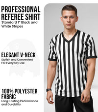 Referee Shirt for Men and Women, Black & White Stripes Umpire Uniform