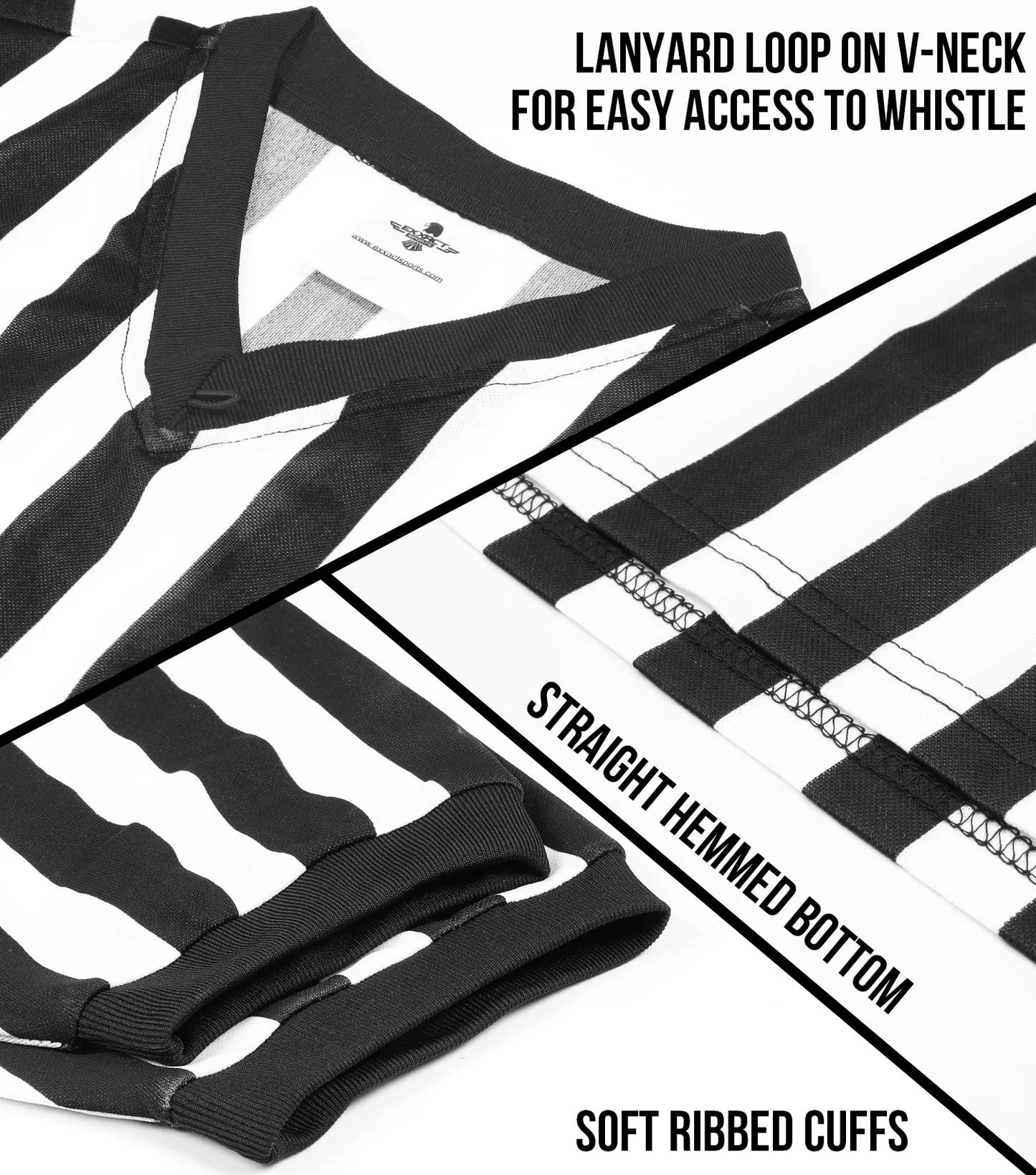 Referee Shirt for Men and Women, Black & White Stripes Umpire Uniform