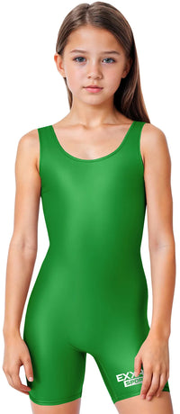 Girls Green Wrestling Singlets, High-Cut Female Singlets