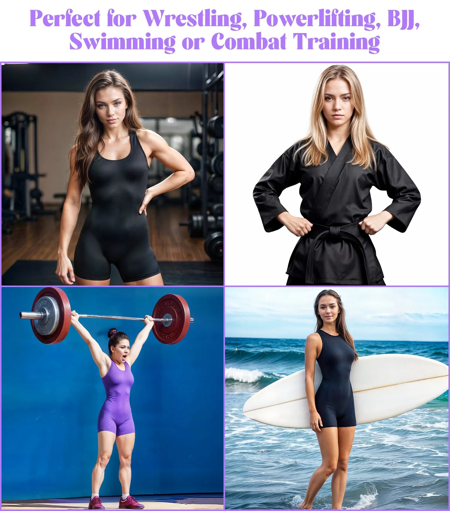 Women's Black Wrestling Singlets, High-Cut Female Singlets