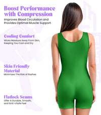 Women's Green Wrestling Singlets, High-Cut Female Singlets