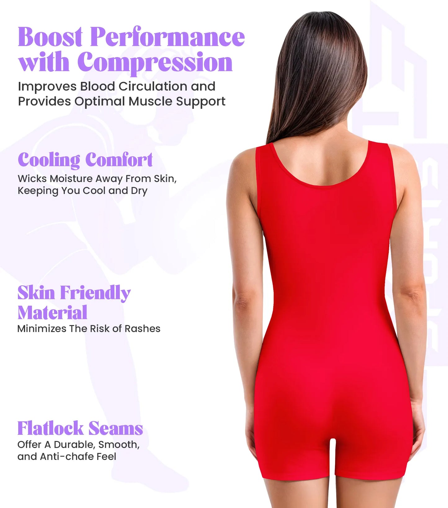 Women's Red Wrestling Singlets, High-Cut Female Singlets