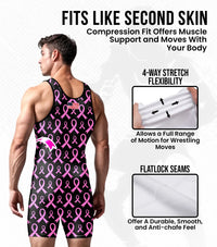 Men's Sublimated Wrestling Singlets (Breast Cancer)