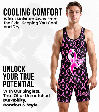 Men's Sublimated Wrestling Singlets (Breast Cancer)