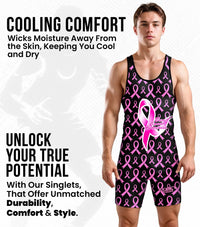 Men's Sublimated Wrestling Singlets (Breast Cancer)
