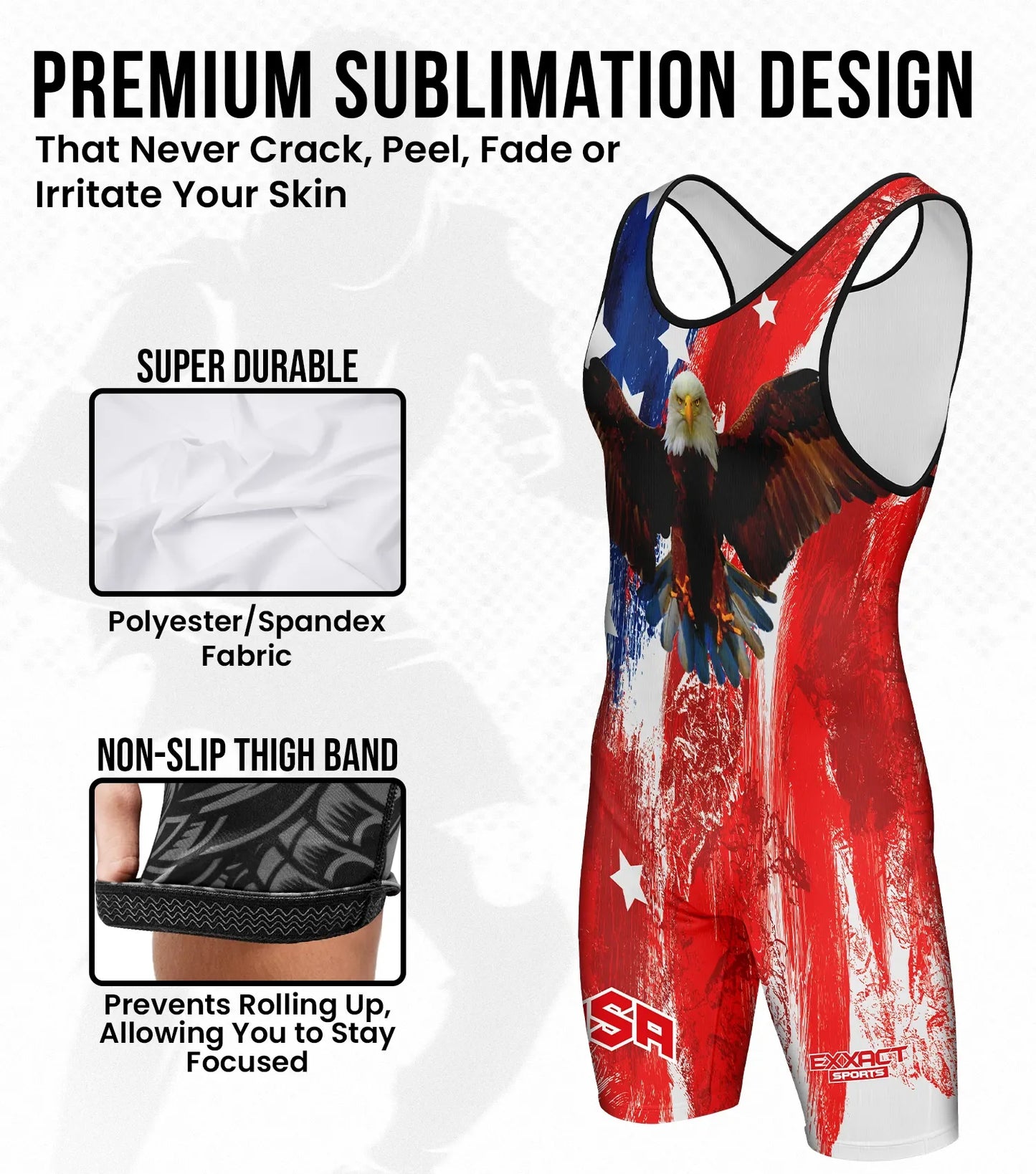 Men's Sublimated Wrestling Singlets (Burashy usa)