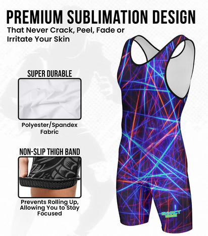 Men's Sublimated Wrestling Singlets (Lazer)