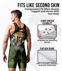 Men's Sublimated Wrestling Singlets (Leopard)
