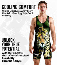 Men's Sublimated Wrestling Singlets (Leopard)