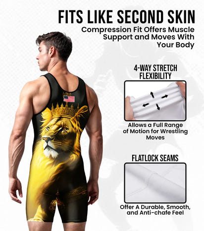 Men's Sublimated Wrestling Singlets (Lion)