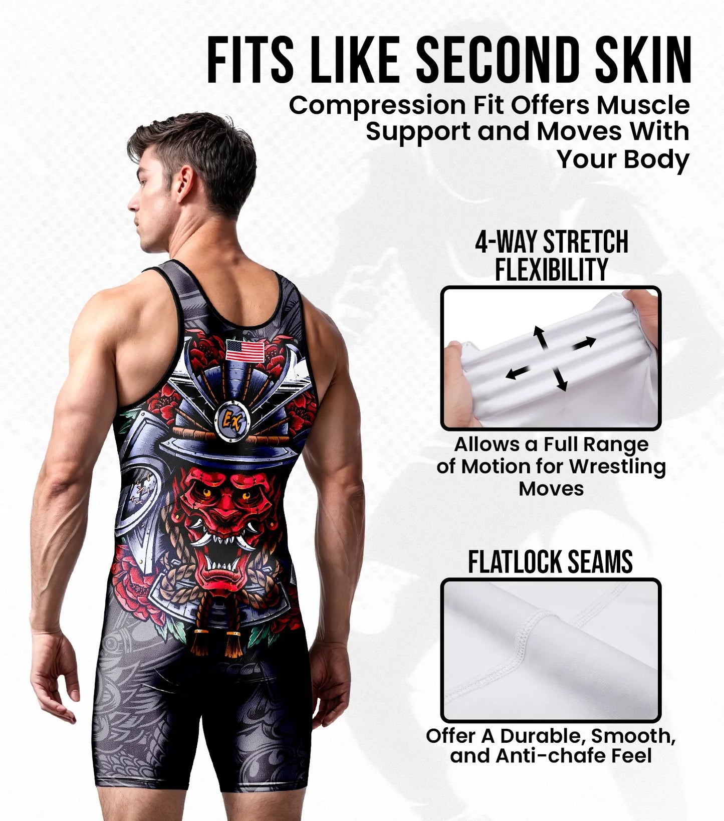 Men's Sublimated Wrestling Singlets (Samurai)
