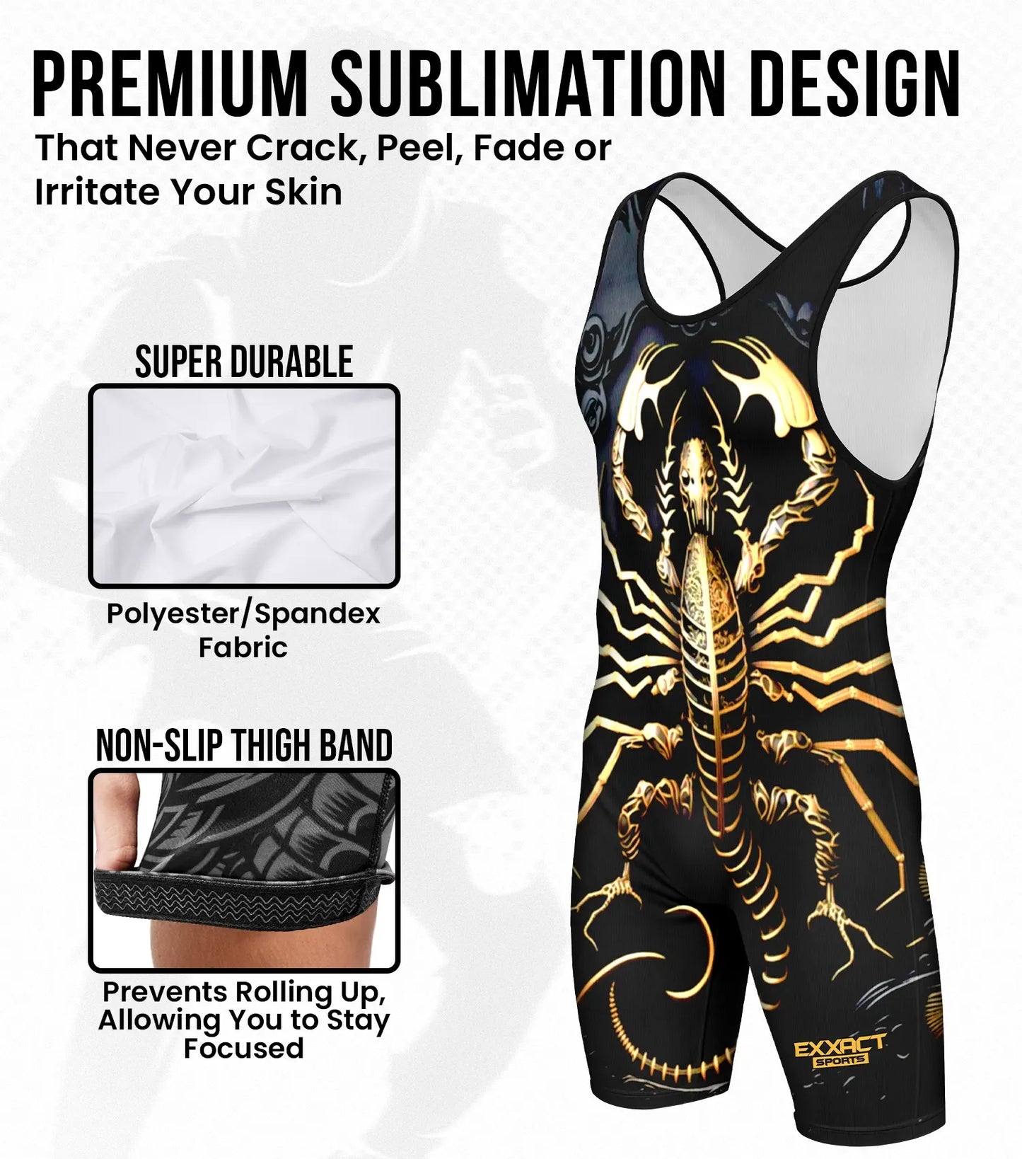 Men's Sublimated Wrestling Singlets (Scorpion)