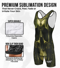 Men's Sublimated Wrestling Singlets (Skull)