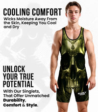 Men's Sublimated Wrestling Singlets (Skull)