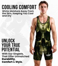 Men's Sublimated Wrestling Singlets (Skull)