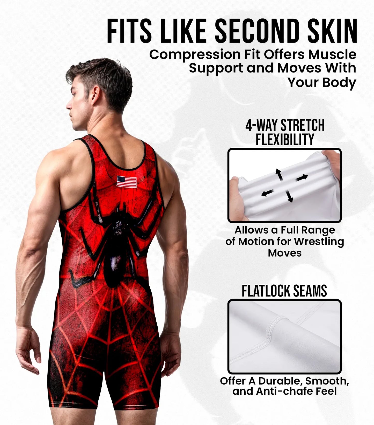 Men's Sublimated Wrestling Singlets (Spider)