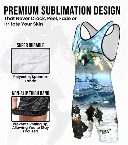 Men's Sublimated Wrestling Singlets (Us Army)