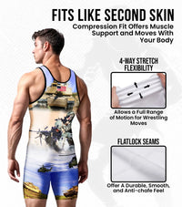 Men's Sublimated Wrestling Singlets (Us Army)